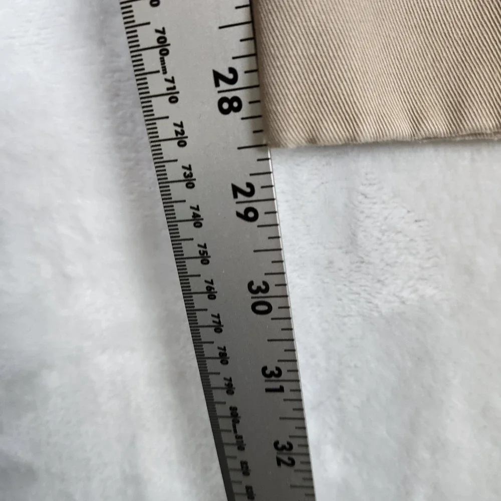 L.L. Bean Chino Pants Mens 34x30 Made in USA 100% Cotton Khaki Beige‎ Flat Front